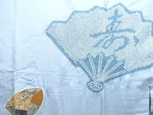 アンティーク　絞り扇に杯模様男物長襦袢